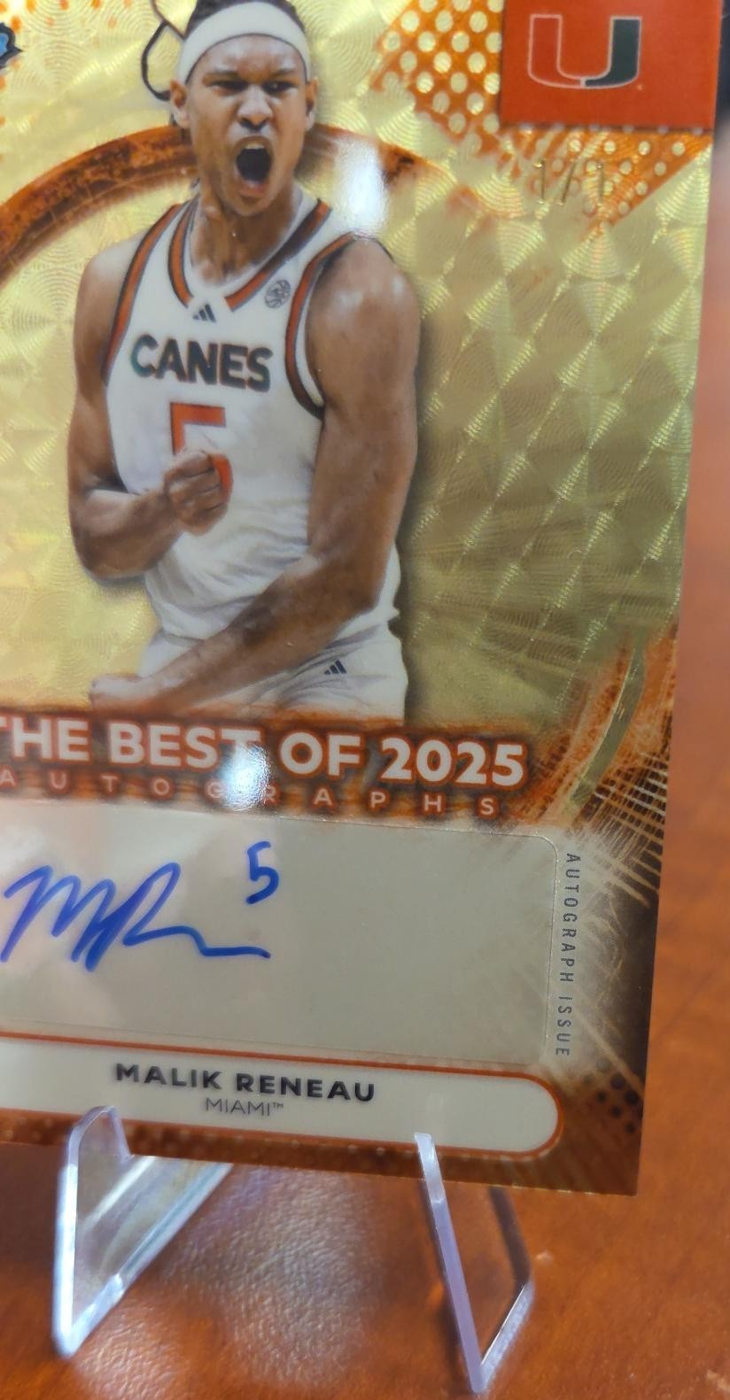 Malik Reneau 2025-26 Bowman U Best SUPERFRACTOR 1/1 AUTO Best Of 2025 Miami view 5