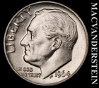 1964-D Silver Roosevelt Dime - Choice Gem Brilliant Unc  Lustrous  #L2574
