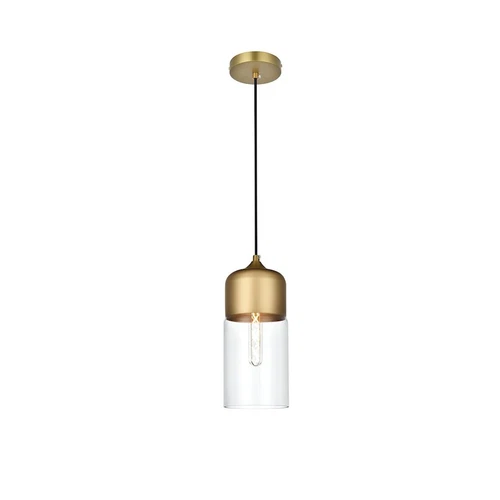 Living District Ashwell 1 Light 5" Pendant, Satin Gold/Clear - LD2240SG - Picture 1 of 1