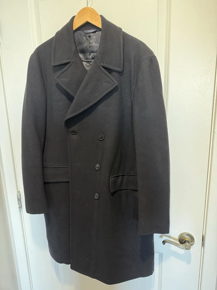 Brooks Brothers  Wool Pea Coat Size 40R, Black/ Dark Navy. 100% Wool - Image 2 of 4