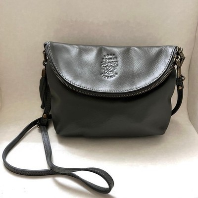 MARCO ROMITI Shoulder Crossbody Bag Purse Leather in Gray NWOT