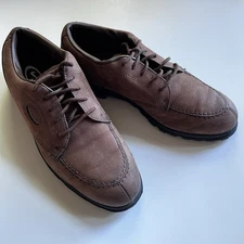 Nike Air-Wickie Last 970709 PA2 Mens Oxford Lace Up Golf Shoe Logo Brown Size 7