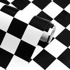 Modern Peel and Stick Wallpaper Black and White Mosaic Checkered Contact Paper