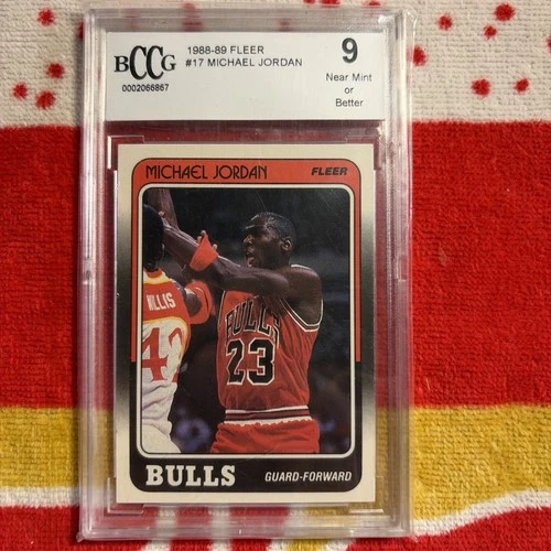 1988-89 Fleer #17 Michael Jordan Card BGS BCCG 9 Near Mint