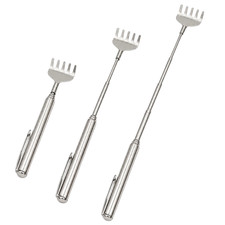 3 Pack Telescoping Back Scratcher Stainless Steel 6-19.5" Pocket Clip Travel