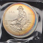 1984 Engelhard American Prospector 1 oz .999 Silver Round Monster Rainbow Toner!