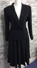 Antonio Fusco Black Suit Double Breasted Jacket Flared Skirt UK Size 12 SR159F3