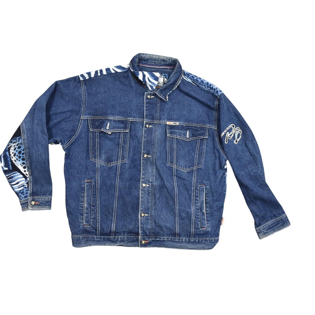 ジャケット・アウター   Jeans Denim jacket y2k Y2K Raw Blue Men's XL Blue Cotton Denim Trucker Bomber