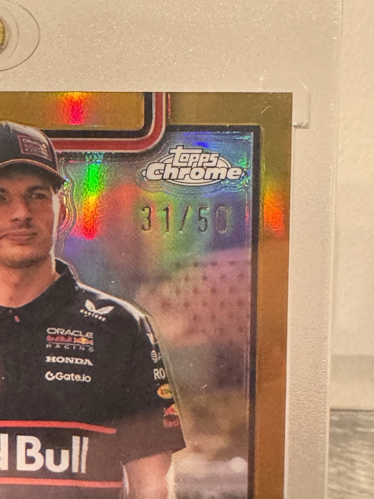 2025 Topps Chrome F1 Max Verstappen Auto True Gold Refractor /50 #CAC-VER view 3