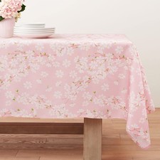 Bnejvif Pink Sakura Pink Floral Flowers Print Rectangle Table Cloth Spring
