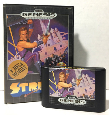 STRIDER Sega Genesis CASE & GAME No Manual CARTRIDGE Platformer TESTED & WORKING