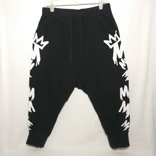 Disney x Giordano Sweatpants Cropped Joggers Drip MM Crown Graffiti Free Size