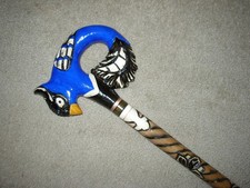 Wooden Hand Carved Wood PHEONIX Bird Walking Cane Stick 34"