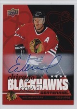 2025 Upper Deck Chicago Blackhawks Centennial Red Hot Eric Weinrich #47 Auto e0y