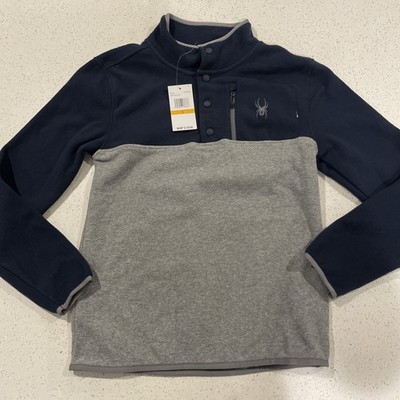 Spyder Mens Frontier 3 Snap Button Fleece Pullover  Size Small NEW NWT