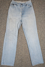 Vtg Levis Jeans Womens 26x32.5 Orange Tab Light Wash 1980 Olympics Distrressed