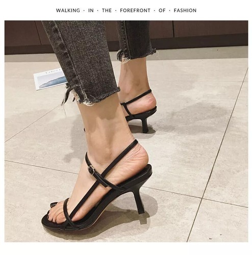Women's Medium Low Heel Sandals High Heels Sandals Sexy Open Toe - Picture 6 of 26
