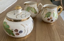 Sudlows Burslem Pottery Milk Jugs And Sugar Bowl & Lid 1920-40’s