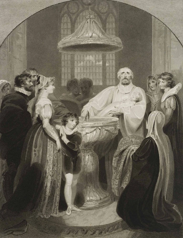 MEADOWS (*1780) nach WESTALL (*1765), Taufe,  1806, Crayonmanier Klassizismus - Bild 3 von 4