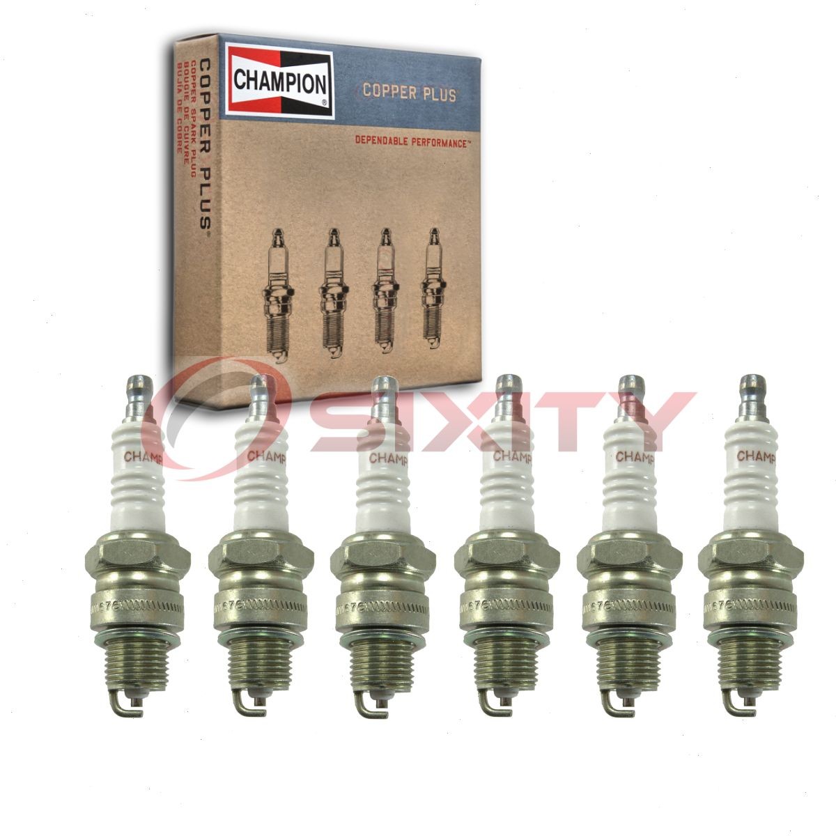 6 pc Champion Copper Plus Spark Plugs for 1965-1967 Jeep J-3500 3.8L L6 la
