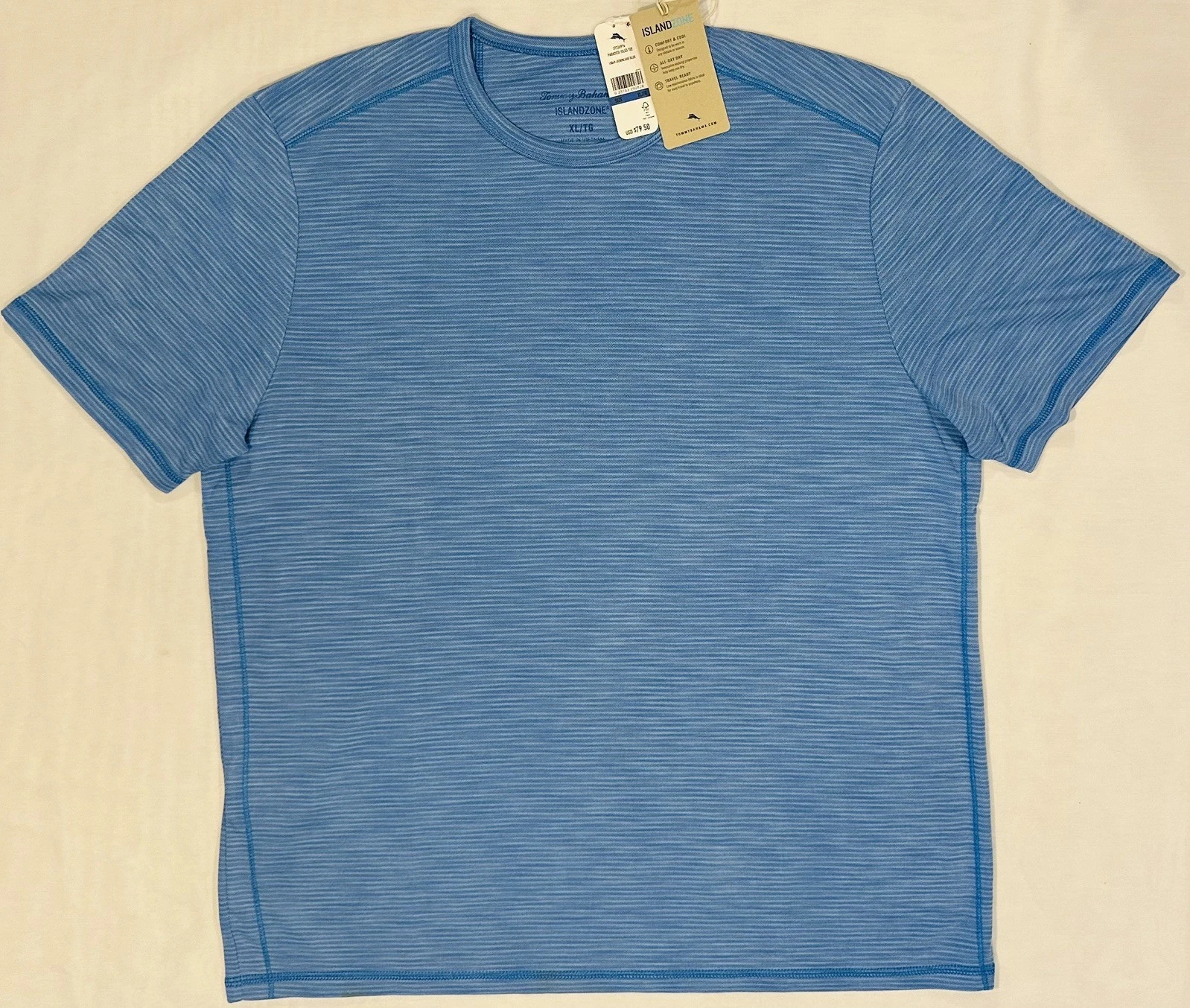 Tommy Bahama Mens Island Zone PARADISE ISLES TEE Crew Neck T-shirt XL Blue NWT