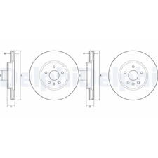 2x DELPHI Discos de Freno 300mm Ventilado Delant. Apto para Opel Astra BG4783C