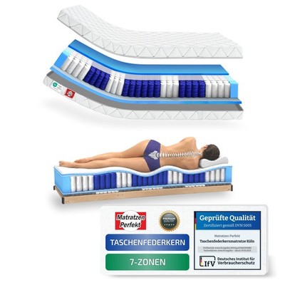 Matratze 90x200 Taschenfederkern 100x200 140x200 7-Zonen H2 H3 H4 H5 Köln