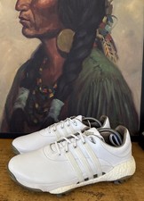 Adidas Men's Tour 360 Boost 22 Golf Shoes Spikes Size 10.5 White Leather