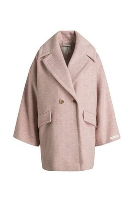 Ted Baker Herringbone Jjuliet Oversized Cocoon Coat Light Pink Size 6/US 2UK NEW