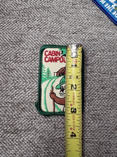 Vintage Girl Scout Cabin Campout Patch Bear Hiking Camping Badge 1990s 2000s - Picture 3 of 4