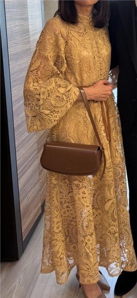 Women ZIMMERMANN Dress Mustard Lace 38