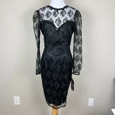 Gunne Sax Jessica McClintock Dress 11/12 Sequin Lace Whimsigoth VTG Deadstock