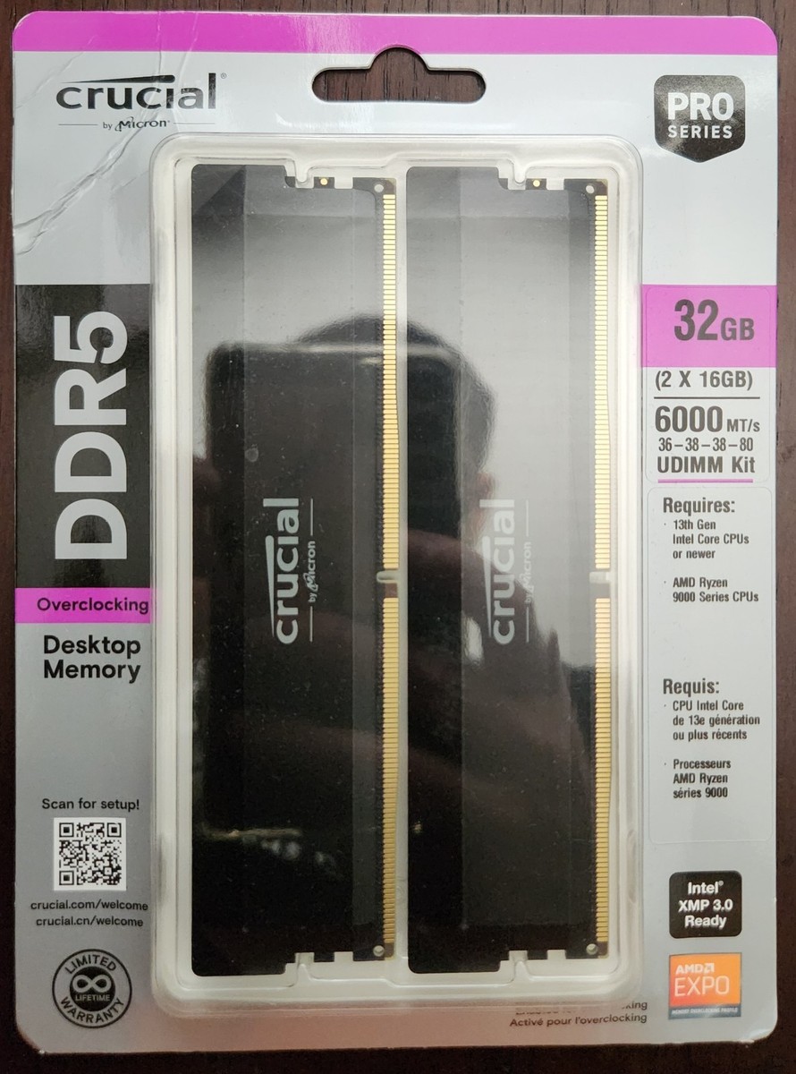 Crucial Pro Overclocking 32GB (2 x 16GB) DDR5 6000 Model