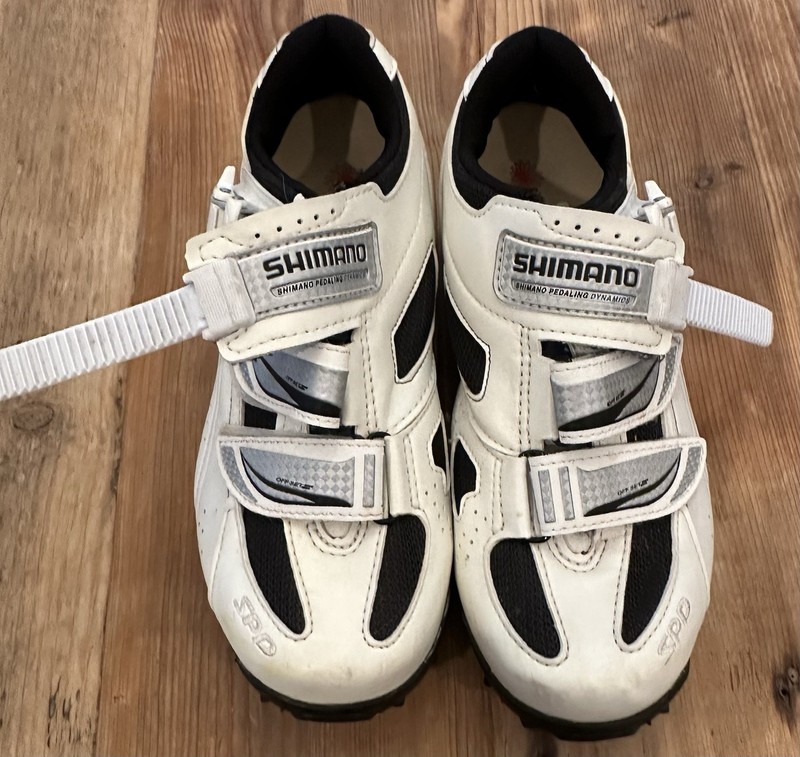 Shimano Cycling Shoes Women's 38 EU 6.5 US White SPD SH-WM62 Leather Biking