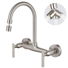 Wall Mount Kitchen Sink Faucet Wall Mounted Kitchen Faucets 8 Inch Center Dou...
