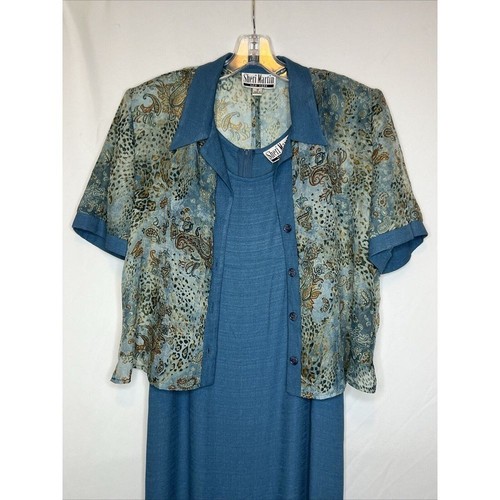 Vintage Women's Size 12 Sheri Martin New York 2pc Sleeveless Dress/ Sheer Jacket - Picture 4 of 24