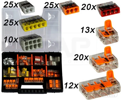 WAGO Sortimentbox Set Variobox Wagoklemmen Box Hebelklemmen | 150 Stück