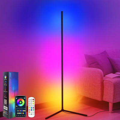 LED Floor Lamp Smart Living Room Dimmable with Remote Control and APP 16 Million Fa
