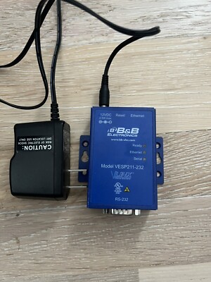 B&B ELECTRONICS VESP211-232 V-LINX ETHERNET SERIAL SERVER RS-232 12 VDC 2.5 WATT