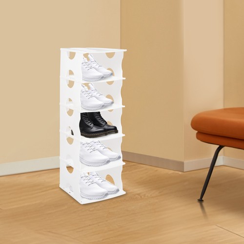 Zapatero 5 Capas Zapatos Gabinete de Pie Organizador de Almacenamiento a Prueba de Polvo para el Hogar - Imagen 3 de 17