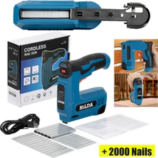 Electric Cordless 2-in-1 Staple and Nail Gun Battery Powered Stapler +2000 Nails