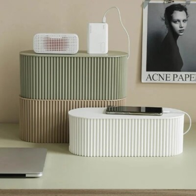 Wire Storage Box Large Capacity Data Plug Board Storage Box Desktop Cable Box