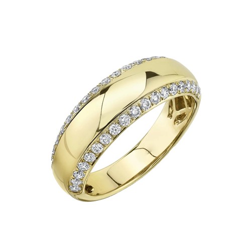 Anello Technibond Oro Giallo 14K Con Drusy Quarzo Crema - Argento Sterling .925