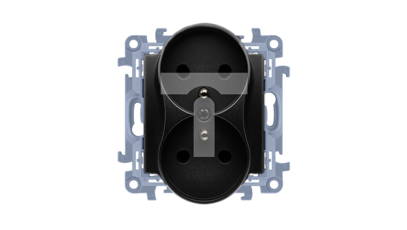 Simon 10 Double plug socket with grounding (module) 16A, 250V, screw term /T2UK