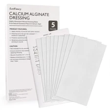 10 Pack Calcium Alginate Wound Dressing Pads 4"x8" Sterile Patches Antimicrobial