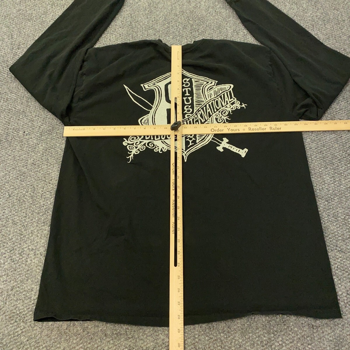 Stussy International Shield LS Tee Mens XL Black Long Sleeve Stussy International Shield LS Tee Mens XL Black Long Sleeve