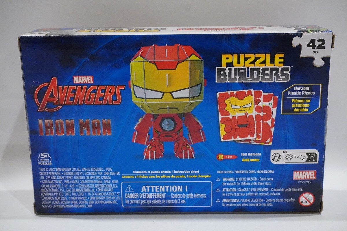 NEW Spin Master Puzzle Builders 42pc Marvel IRON MAN 3D Plastic