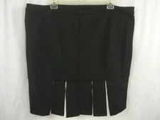 Mynt 1792 Womens Gigi Kick Pleat Skirt Plus Size 22W Black White MSRP $108