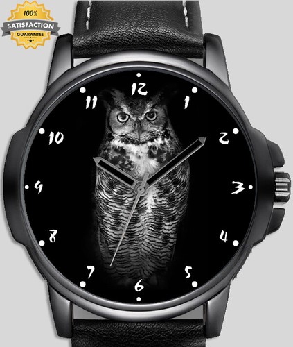Gufo su Nero Close-Up Ritratto Unico Orologio da Polso Veloce UK | eBay