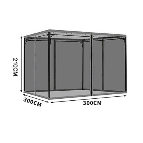 Universal Outdoor Patio Gazebo Mosquito Netting 4-Panel Sidewall Curtain Zippers - Picture 12 of 13